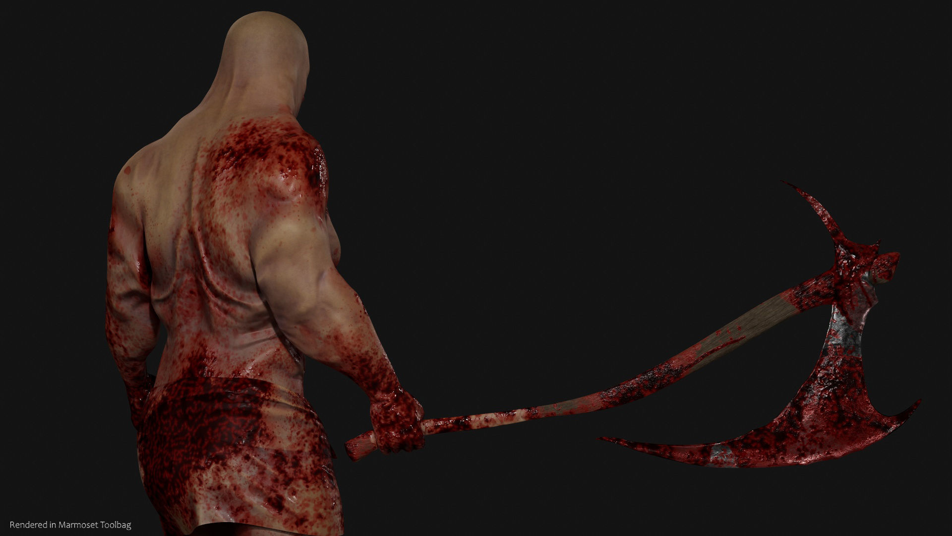 Skin Wrapped Monster 2 Low-poly 3D model_3