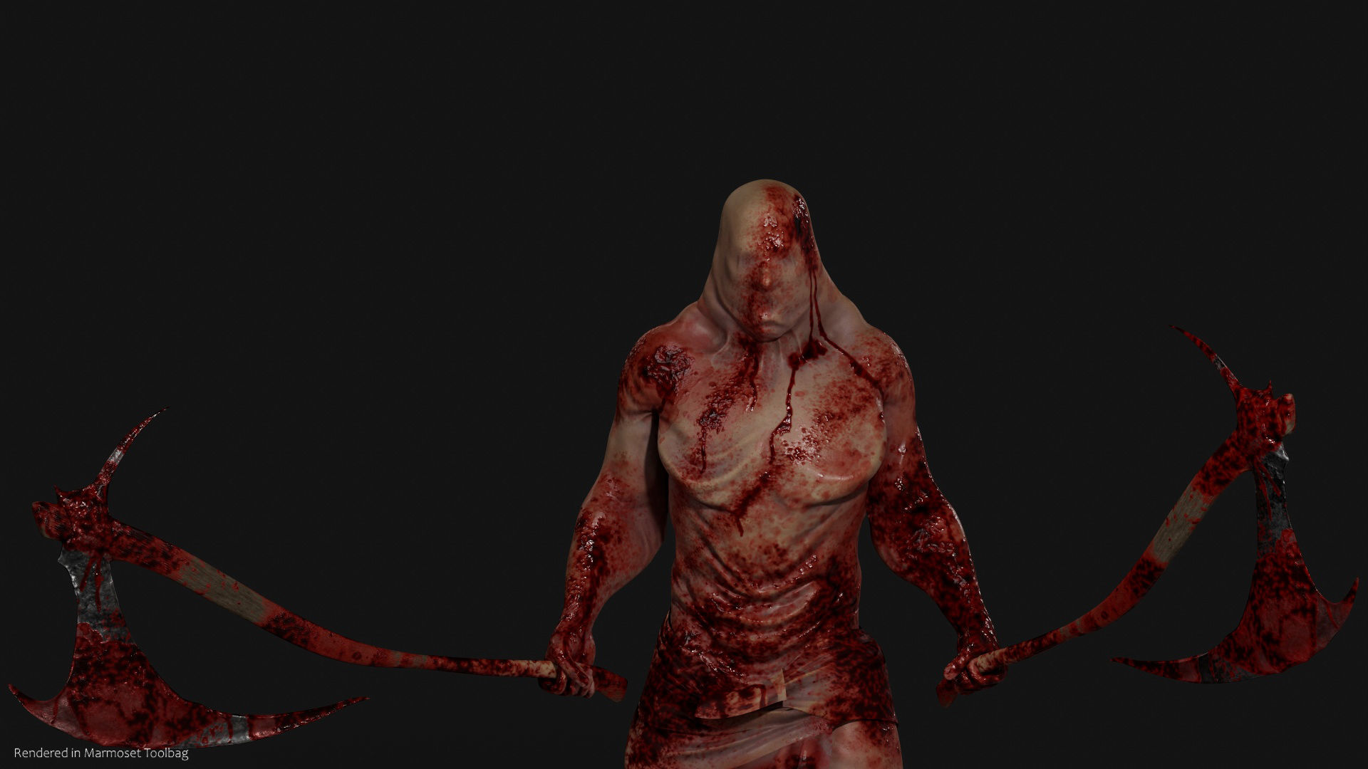 Skin Wrapped Monster 2 Low-poly 3D model_7