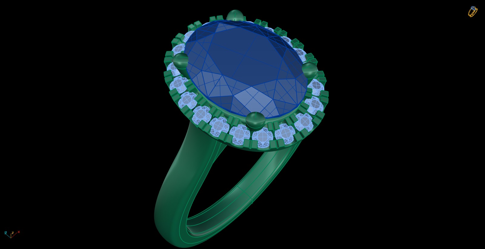 Iight Weight Engagement Ring 3D print model_3