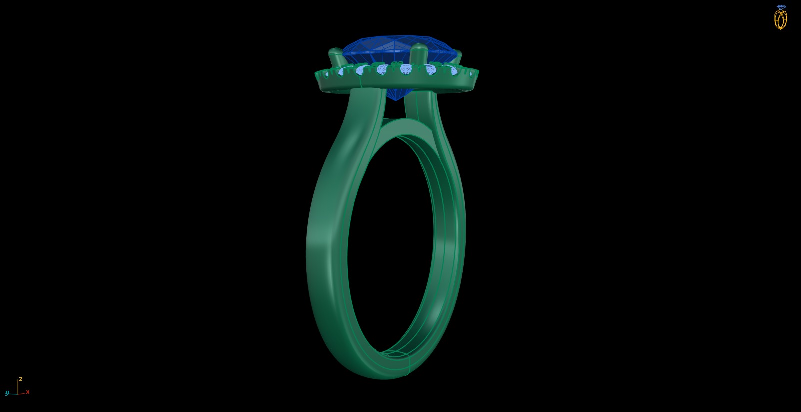 Iight Weight Engagement Ring 3D print model_4