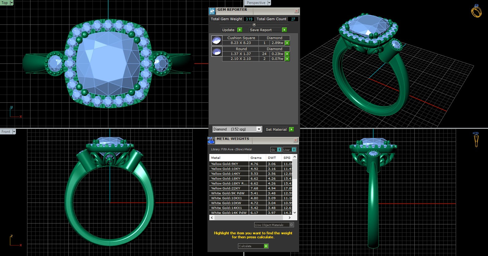 Iight Weight Engagement Ring 3D print model_5