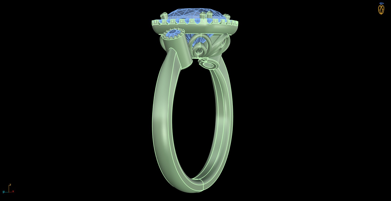 Iight Weight Engagement Ring 3D print model_4