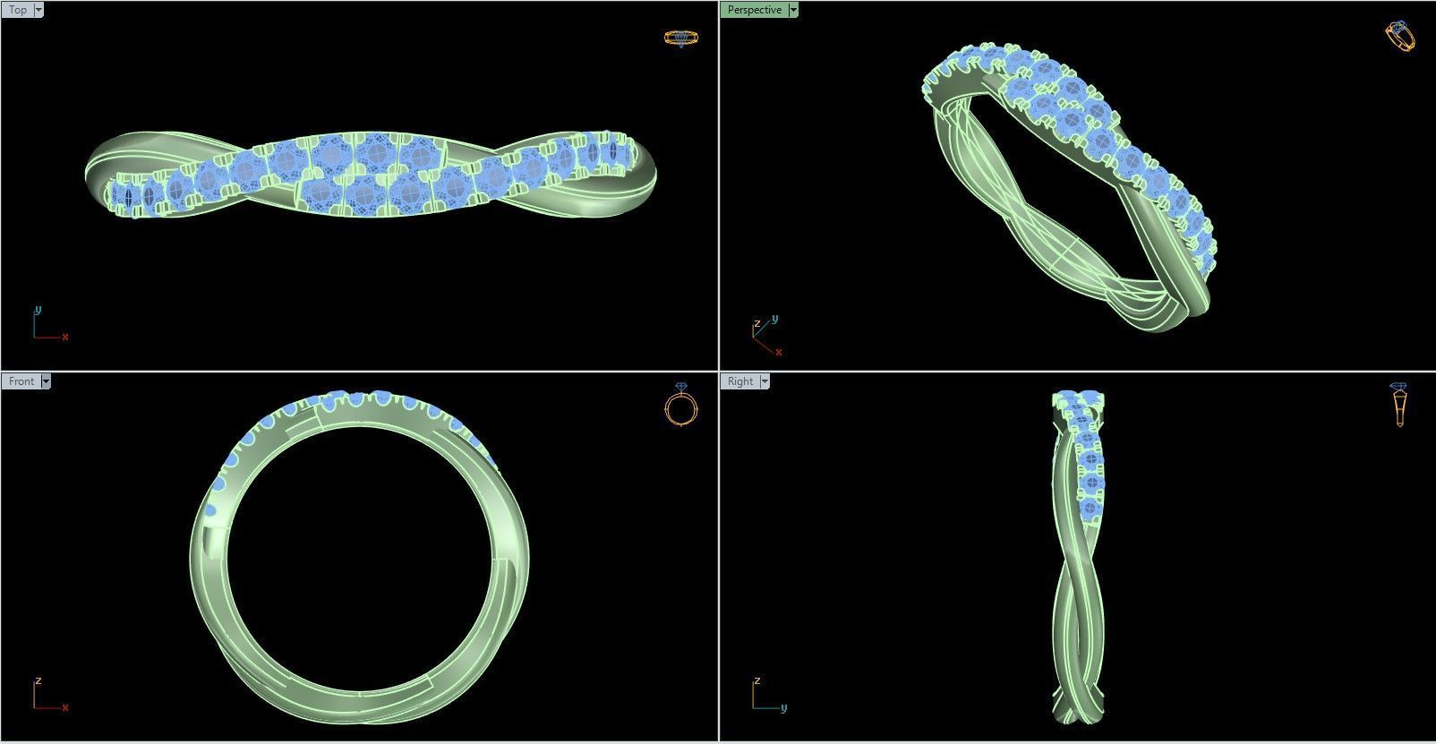 Iight Weight Engagement Ring 3D print model_4