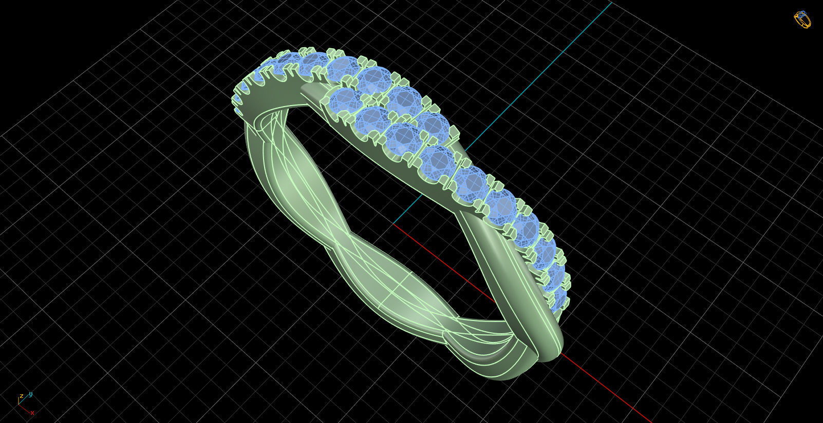 Iight Weight Engagement Ring 3D print model_3
