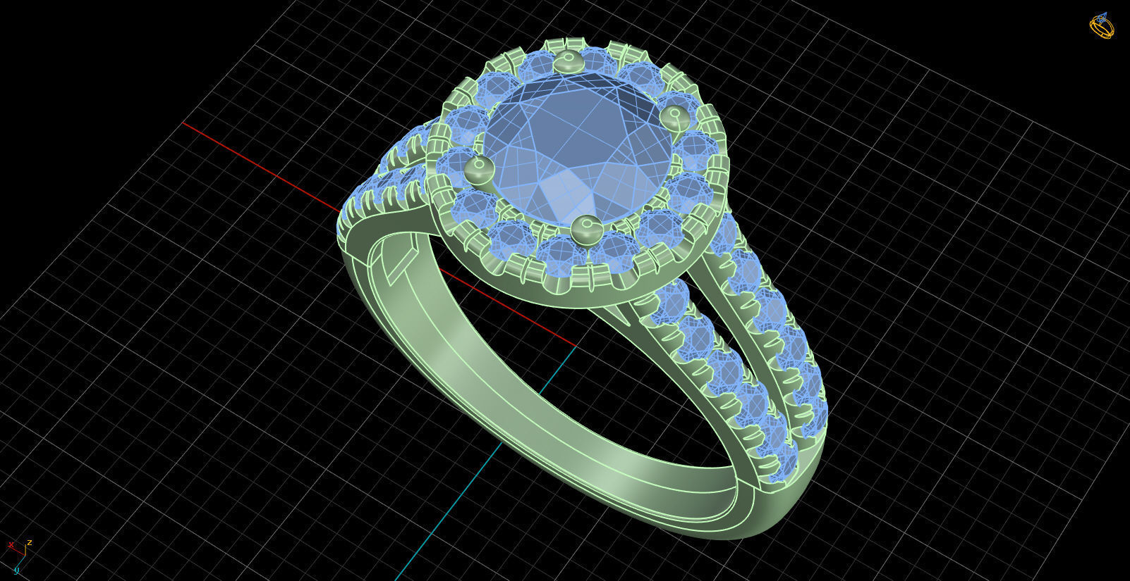 Iight Weight Engagement Ring 3D print model_3