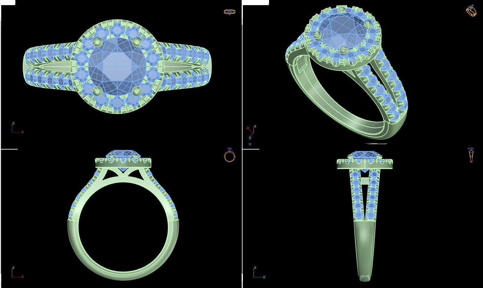 Iight Weight Engagement Ring 3D print model_4