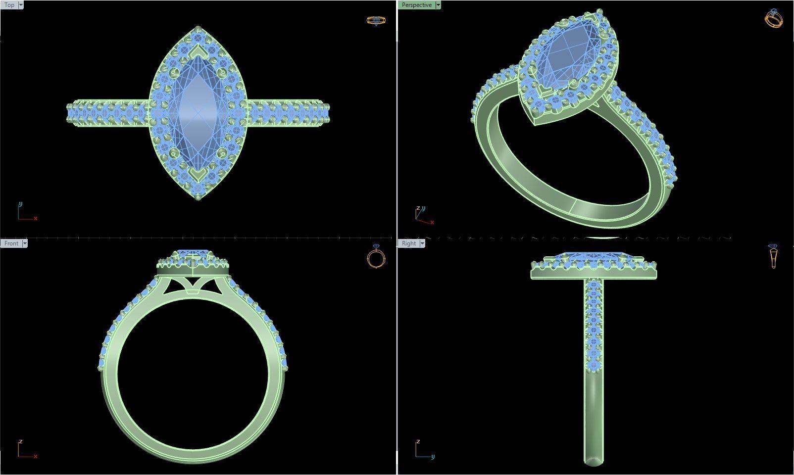 Iight Weight Engagement Ring 3D print model_4