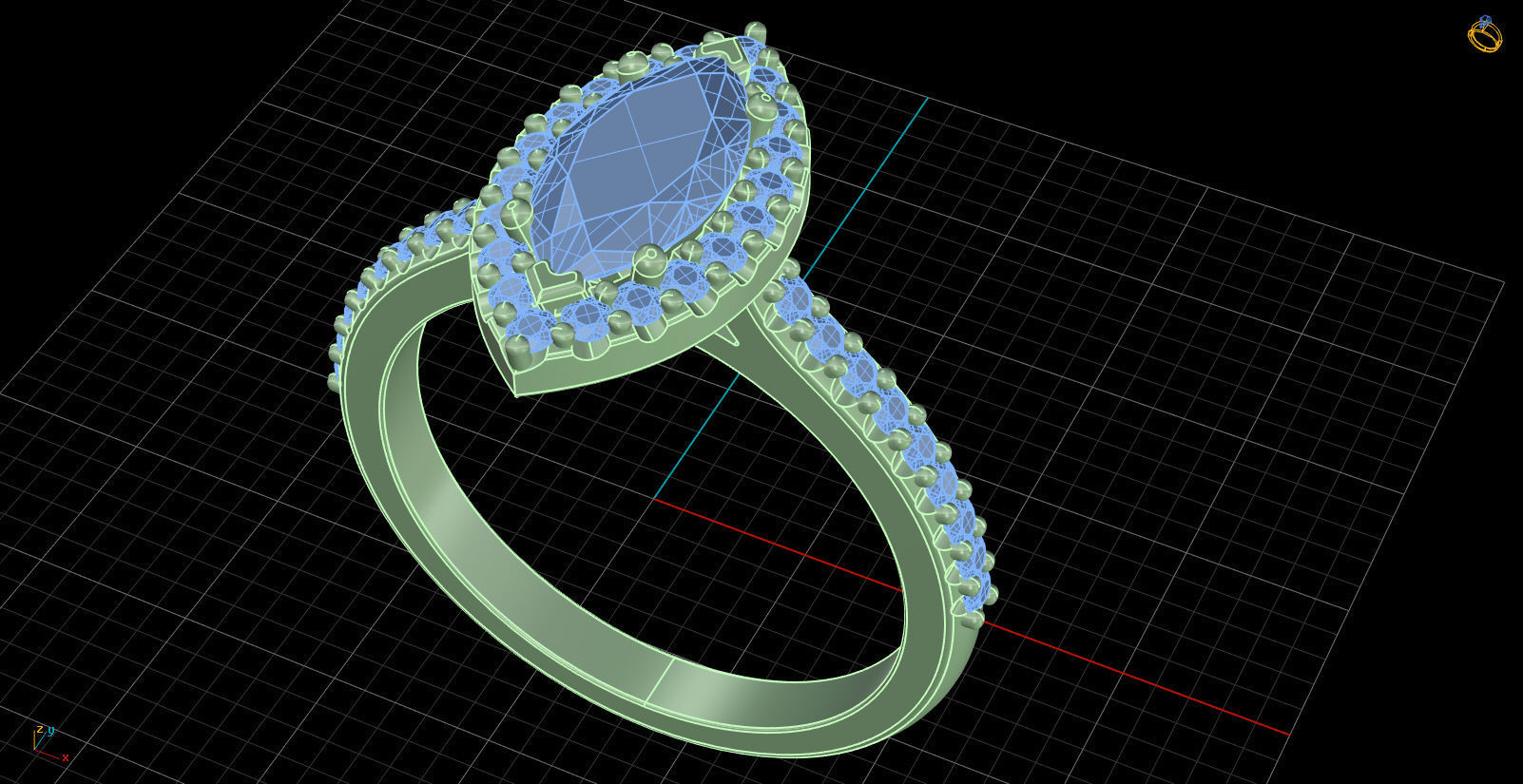 Iight Weight Engagement Ring 3D print model_3