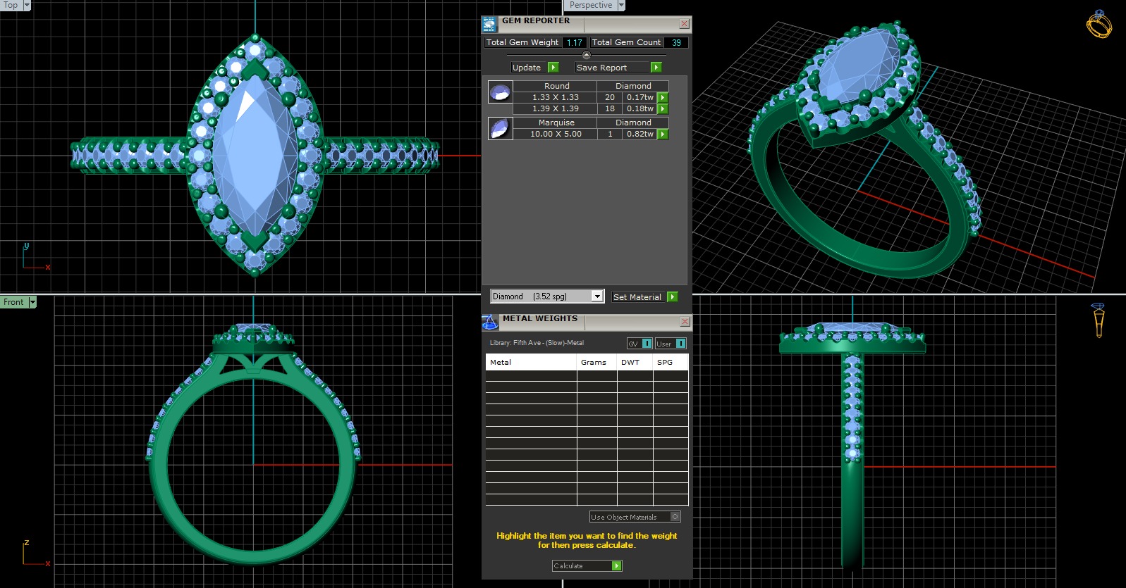Iight Weight Engagement Ring 3D print model_5