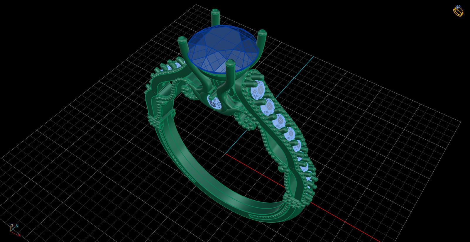 Iight Weight Engagement Ring 3D print model_3