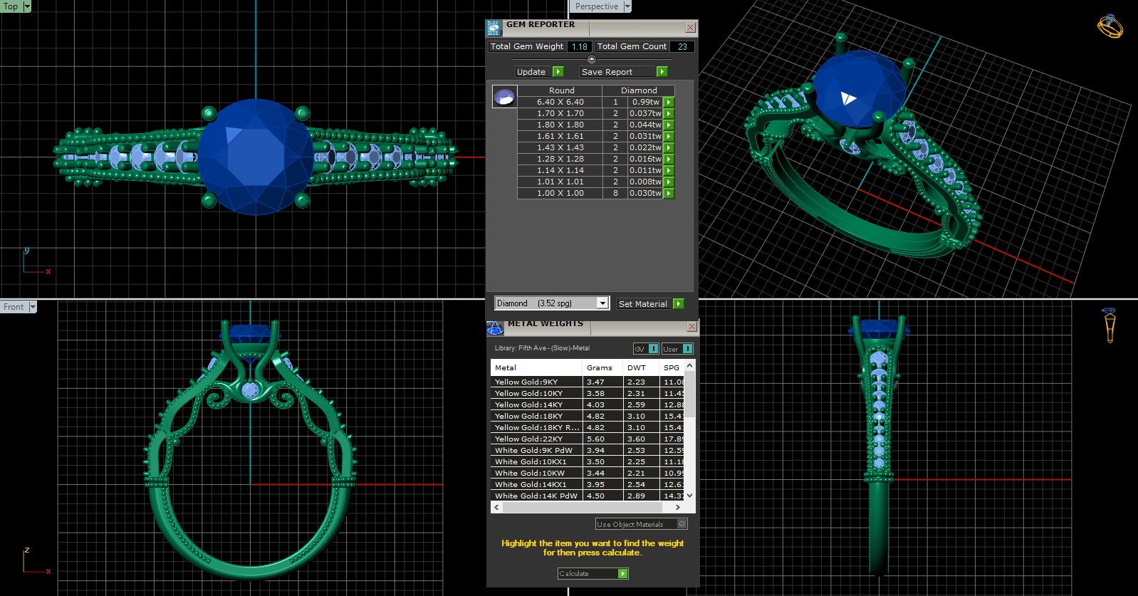 Iight Weight Engagement Ring 3D print model_5