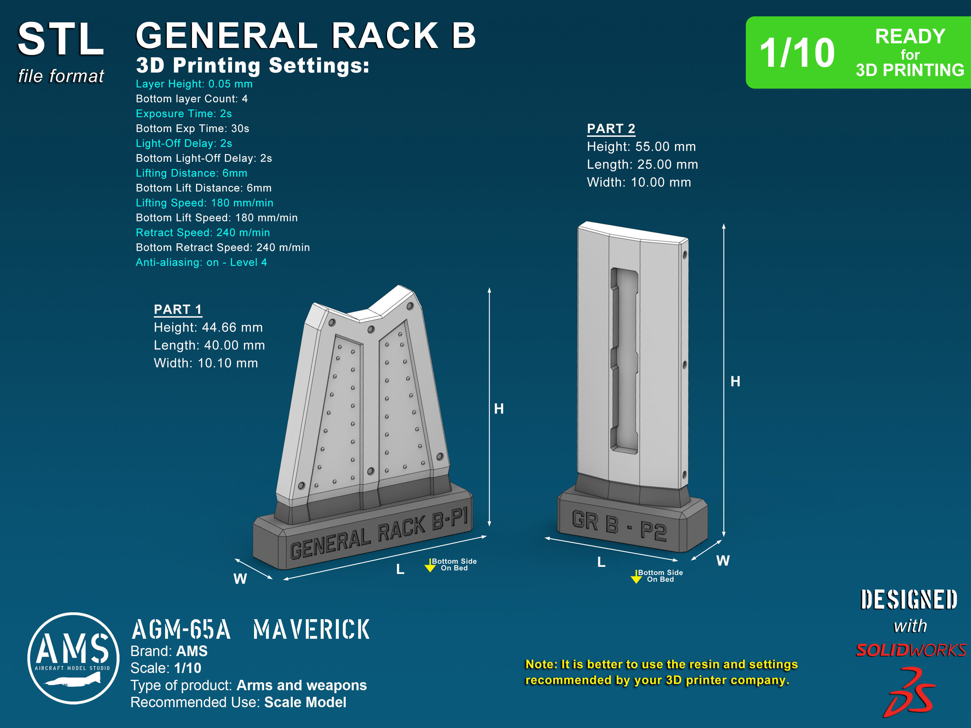 AGM-65A Maverick - Scale 1-10 3D print model_7