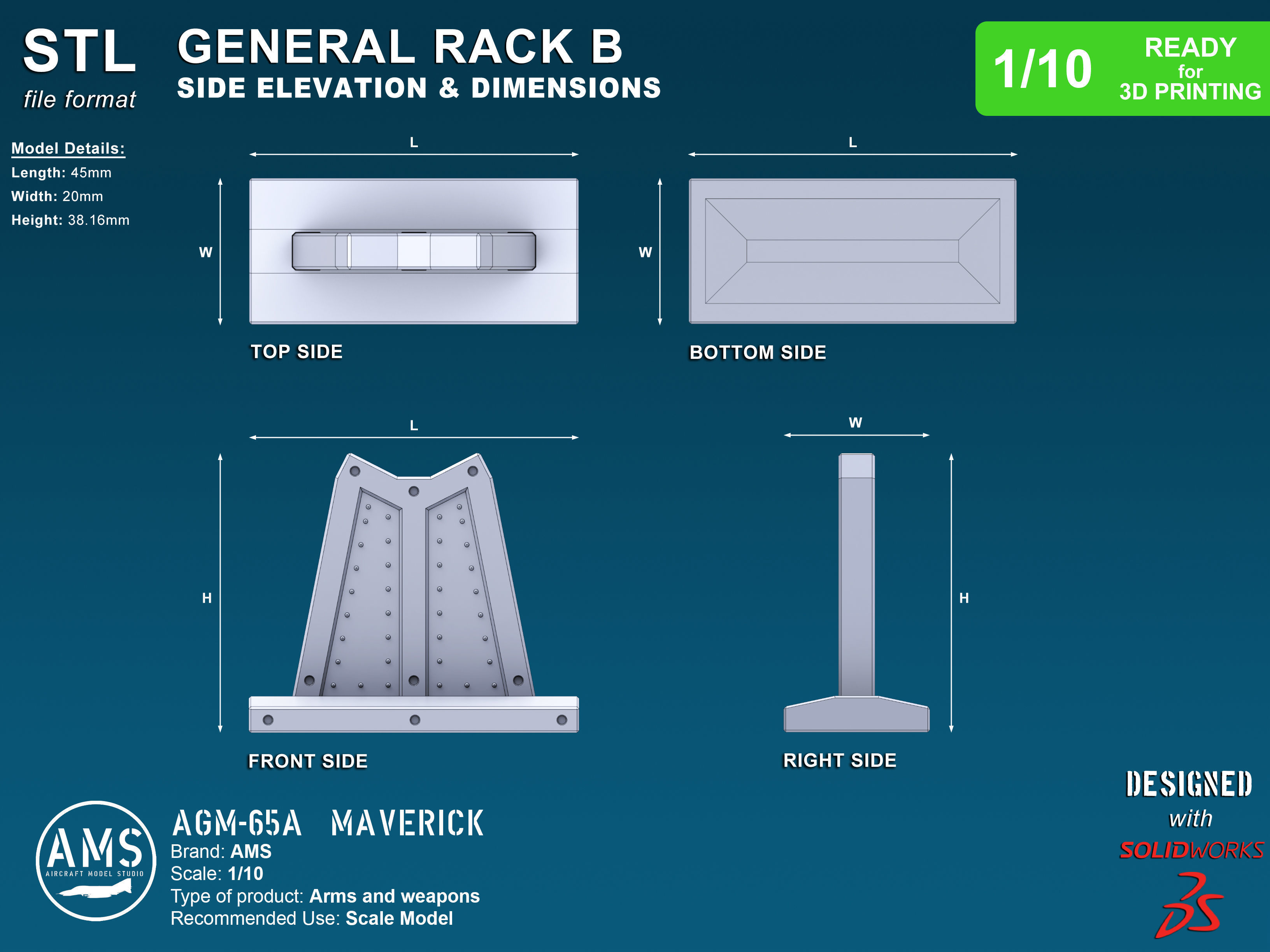 AGM-65A Maverick - Scale 1-10 3D print model_6