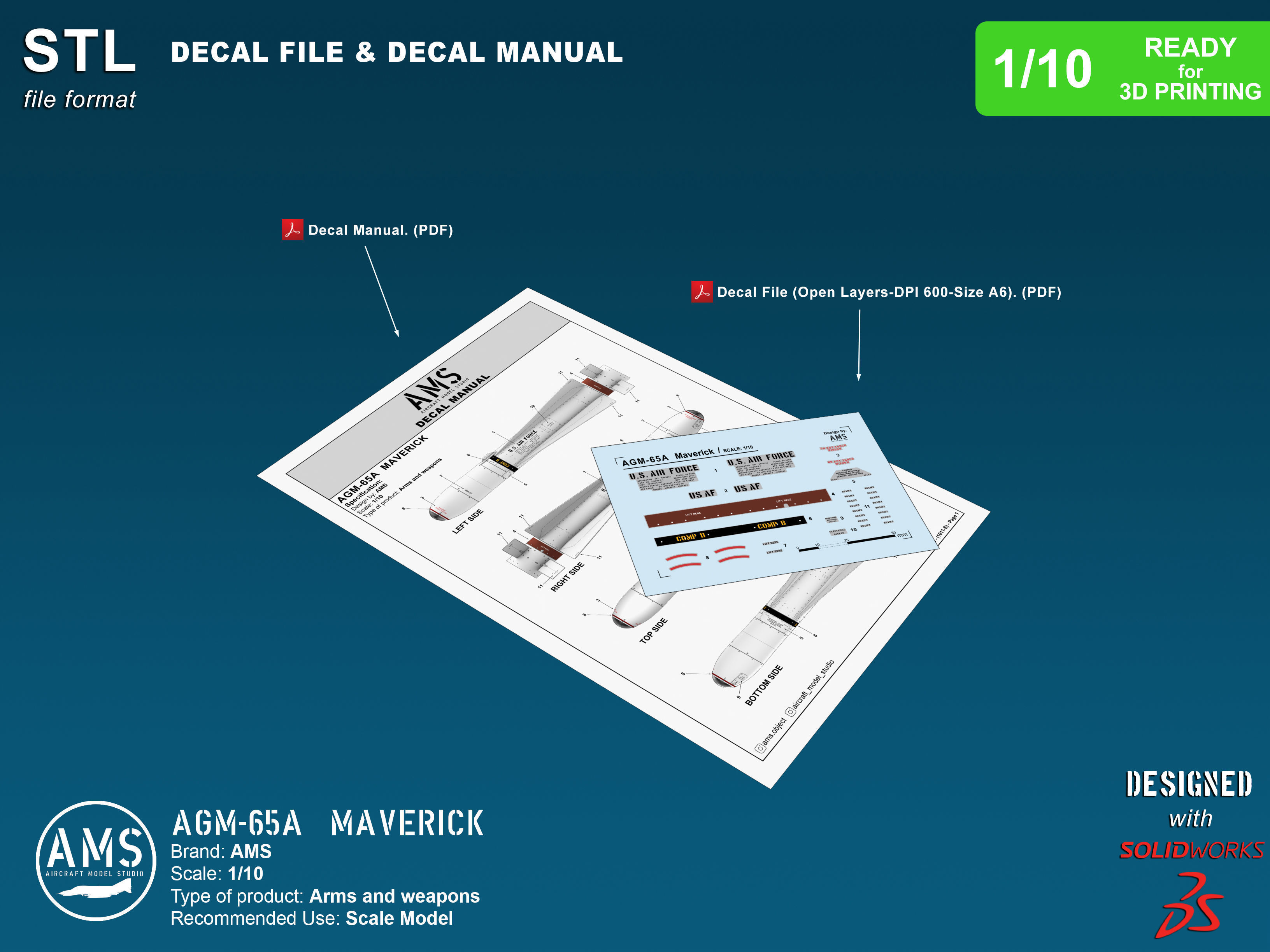 AGM-65A Maverick - Scale 1-10 3D print model_9