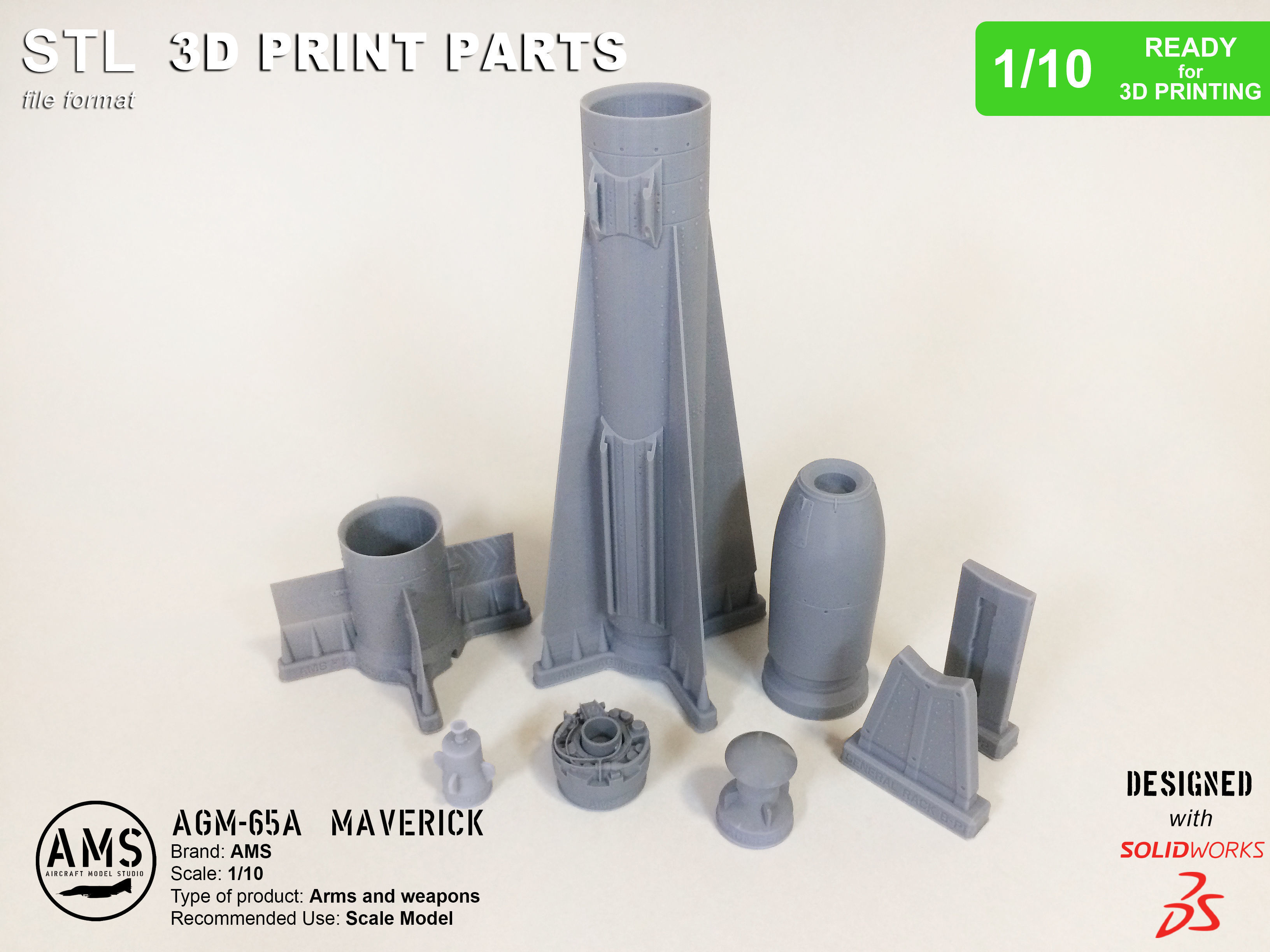 AGM-65A Maverick - Scale 1-10 3D print model_12