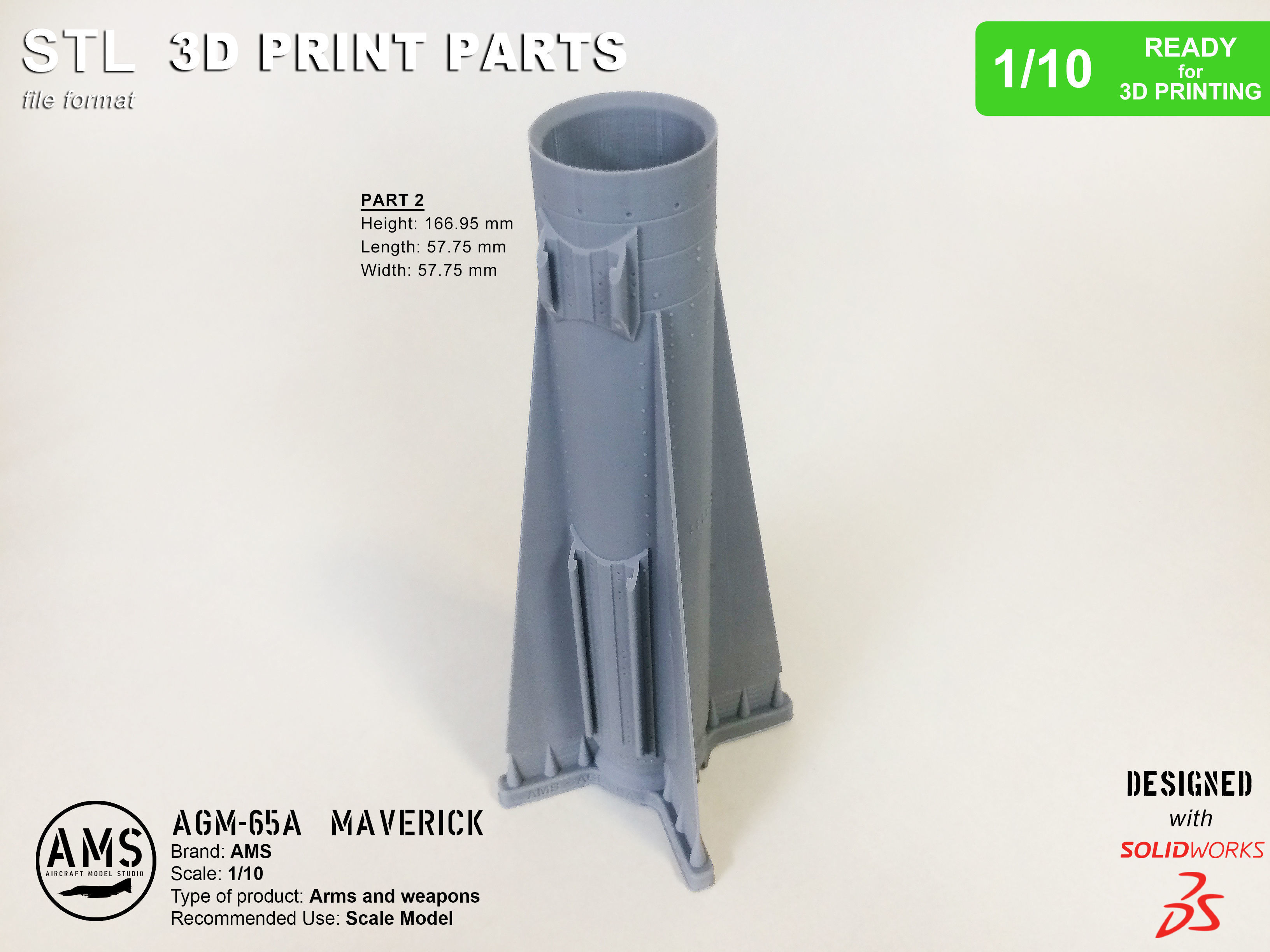 AGM-65A Maverick - Scale 1-10 3D print model_14