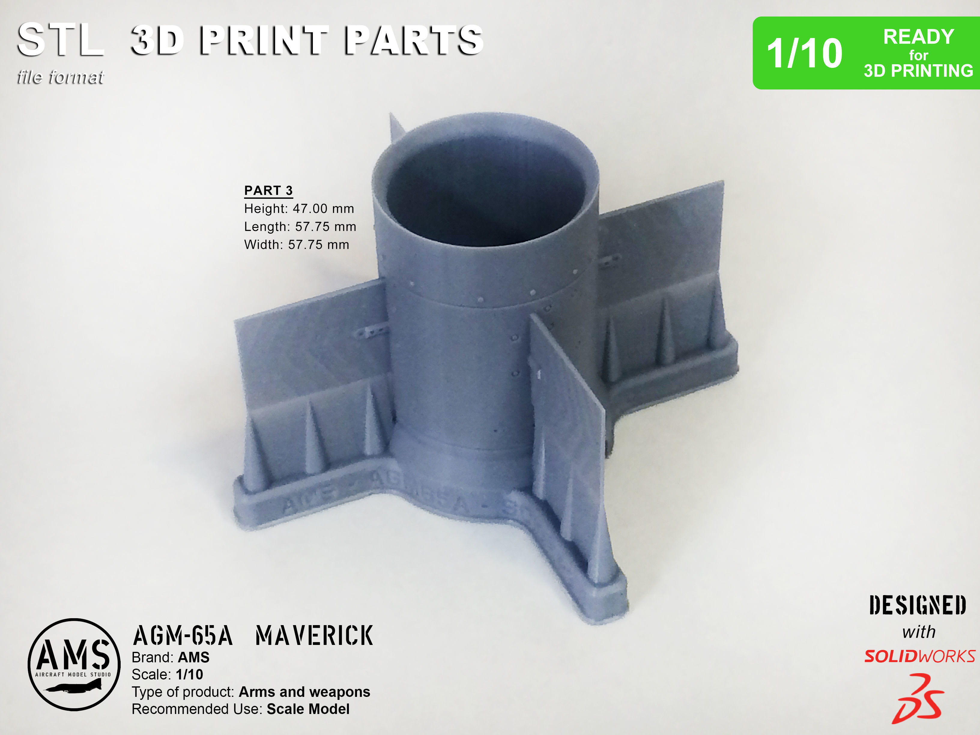 AGM-65A Maverick - Scale 1-10 3D print model_15