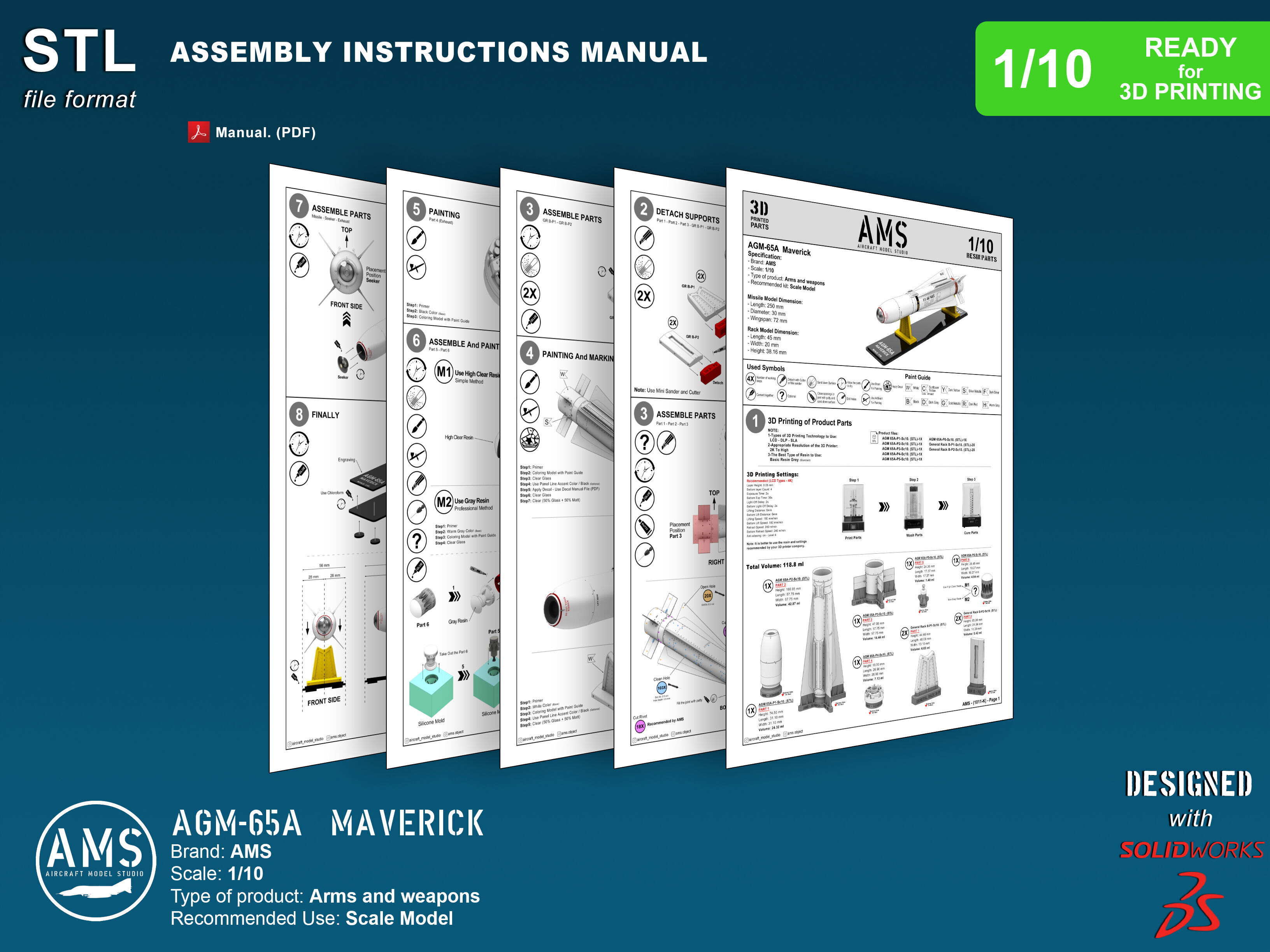 AGM-65A Maverick - Scale 1-10 3D print model_10