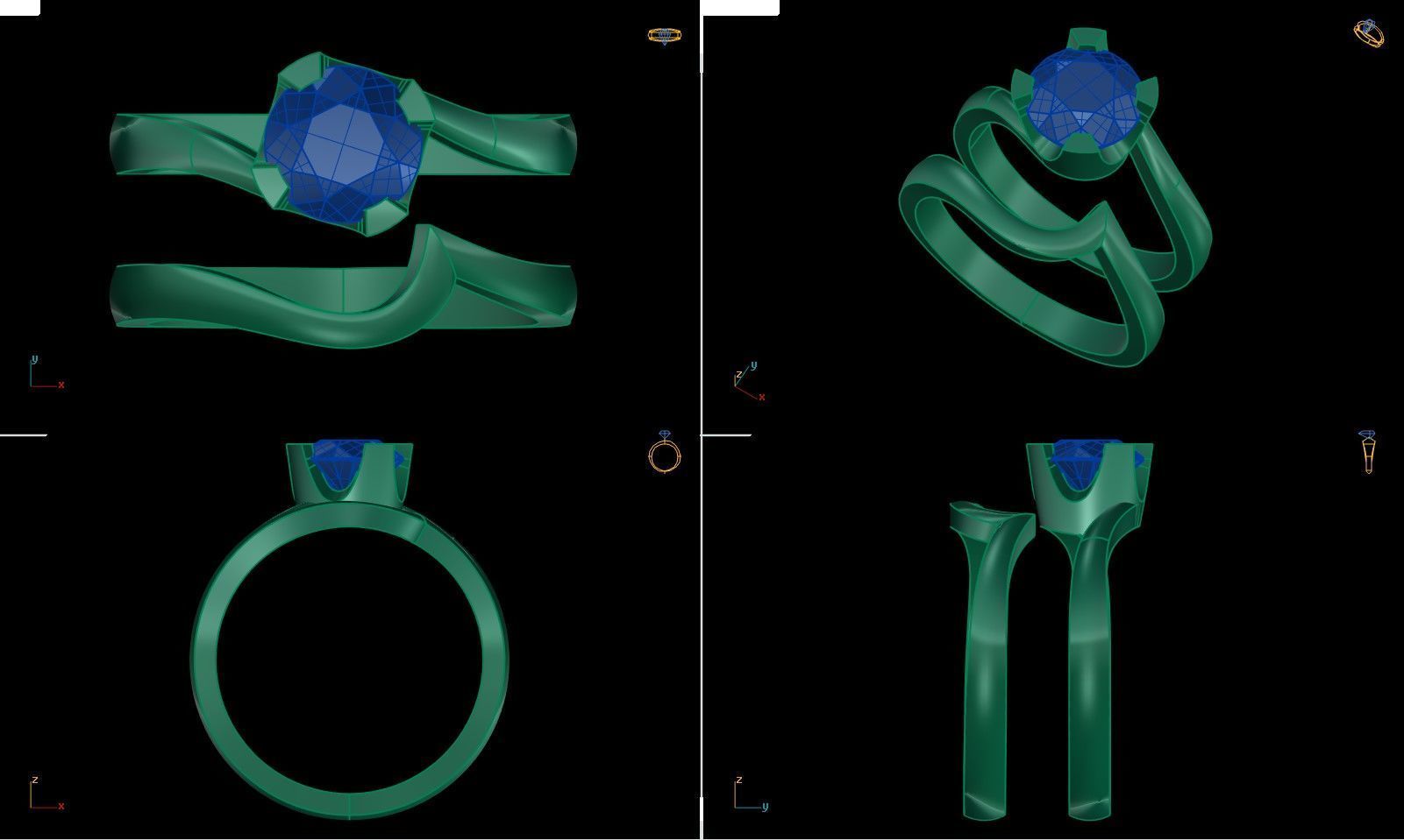 Iight Weight Engagement Ring 3D print model_4