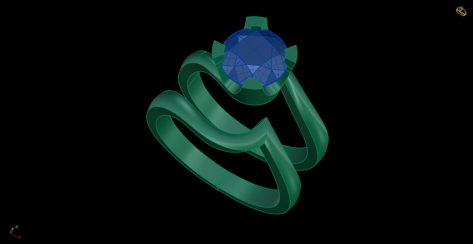 Iight Weight Engagement Ring 3D print model_3