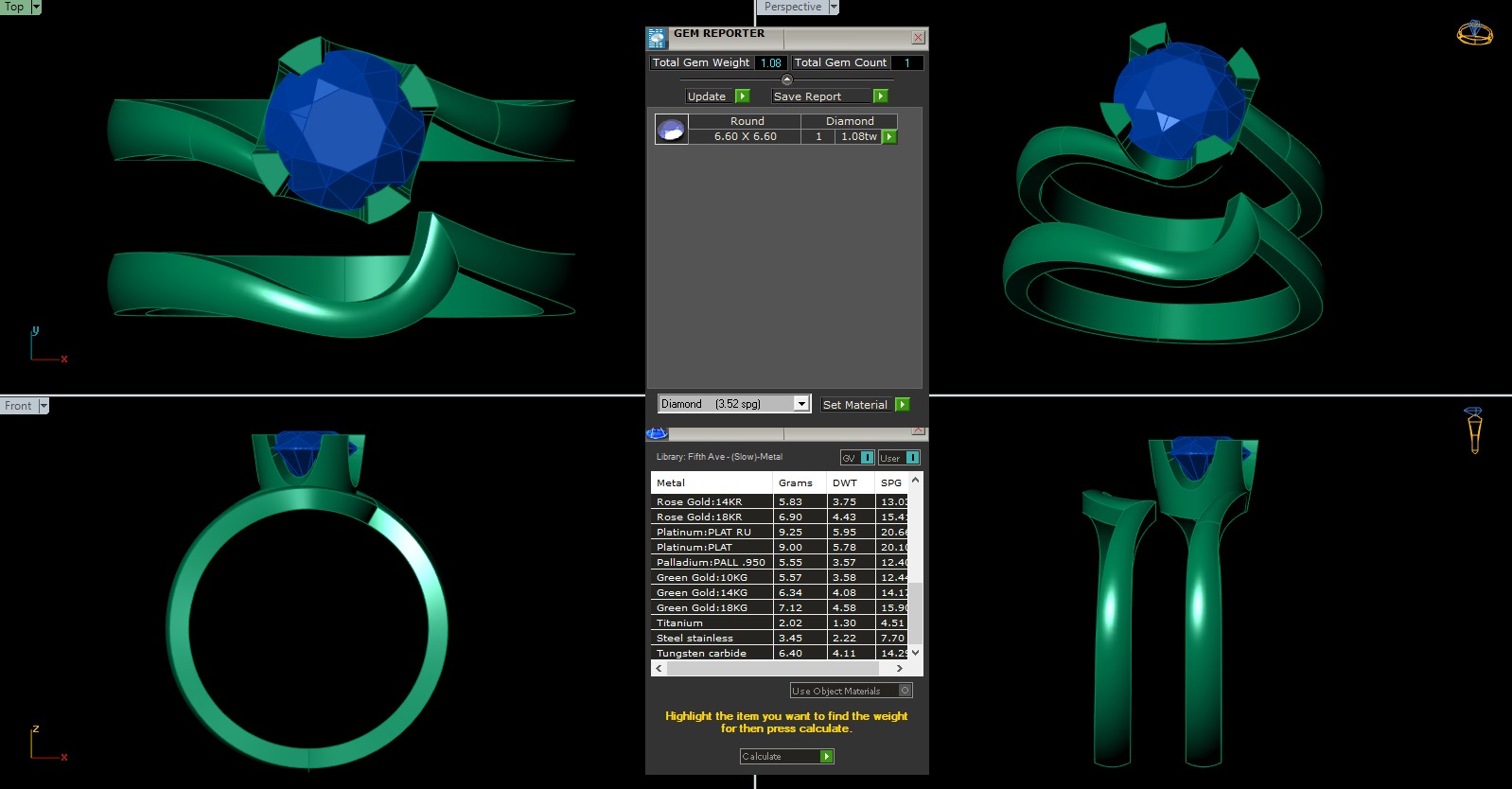 Iight Weight Engagement Ring 3D print model_5