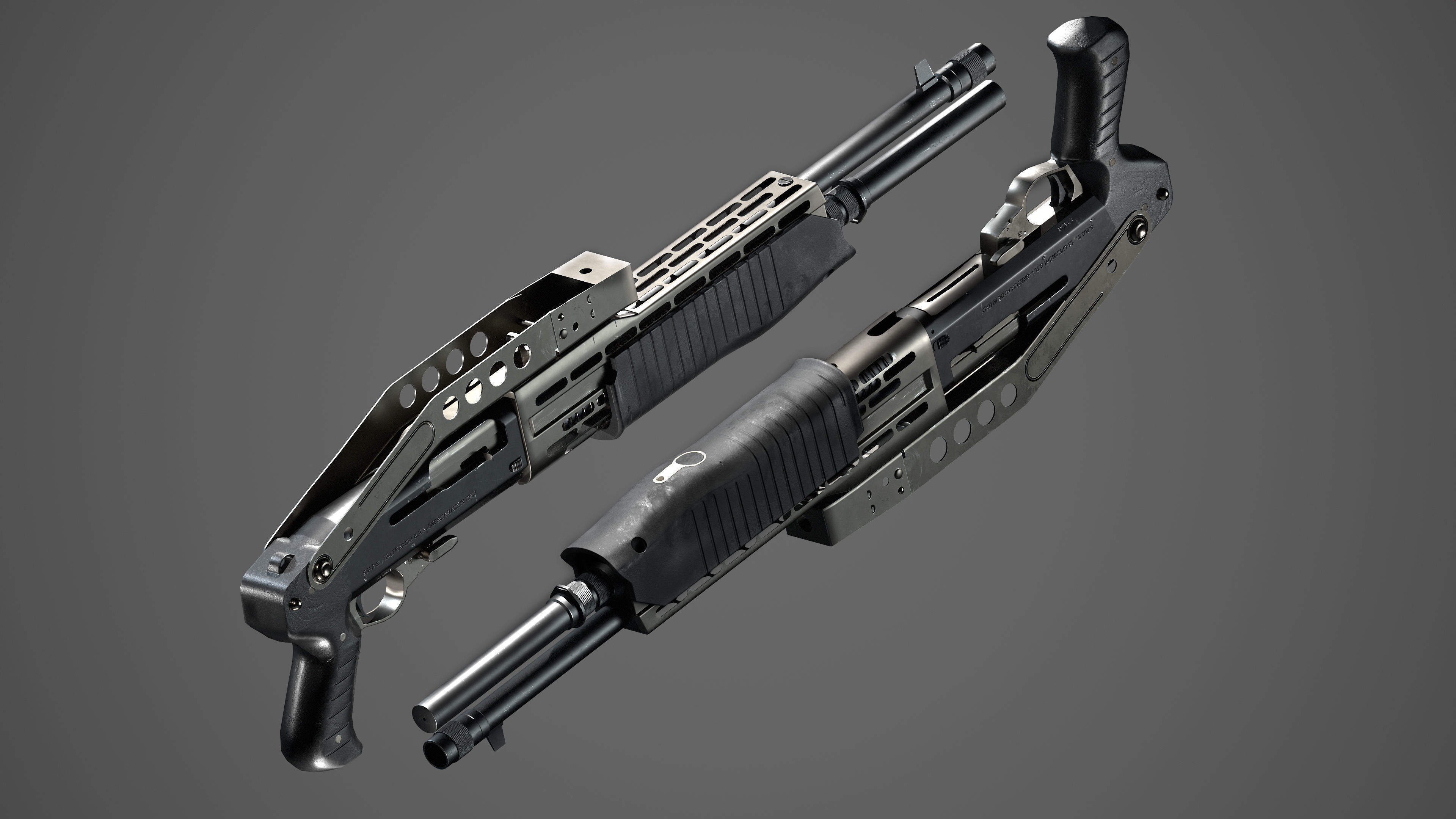 SPAS-12 Game Ready Asset Low-poly 3D model_2