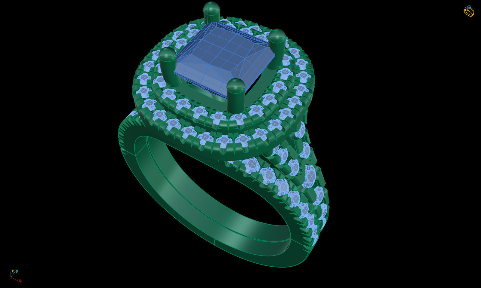 Iight Weight Engagement Ring 3D print model_3