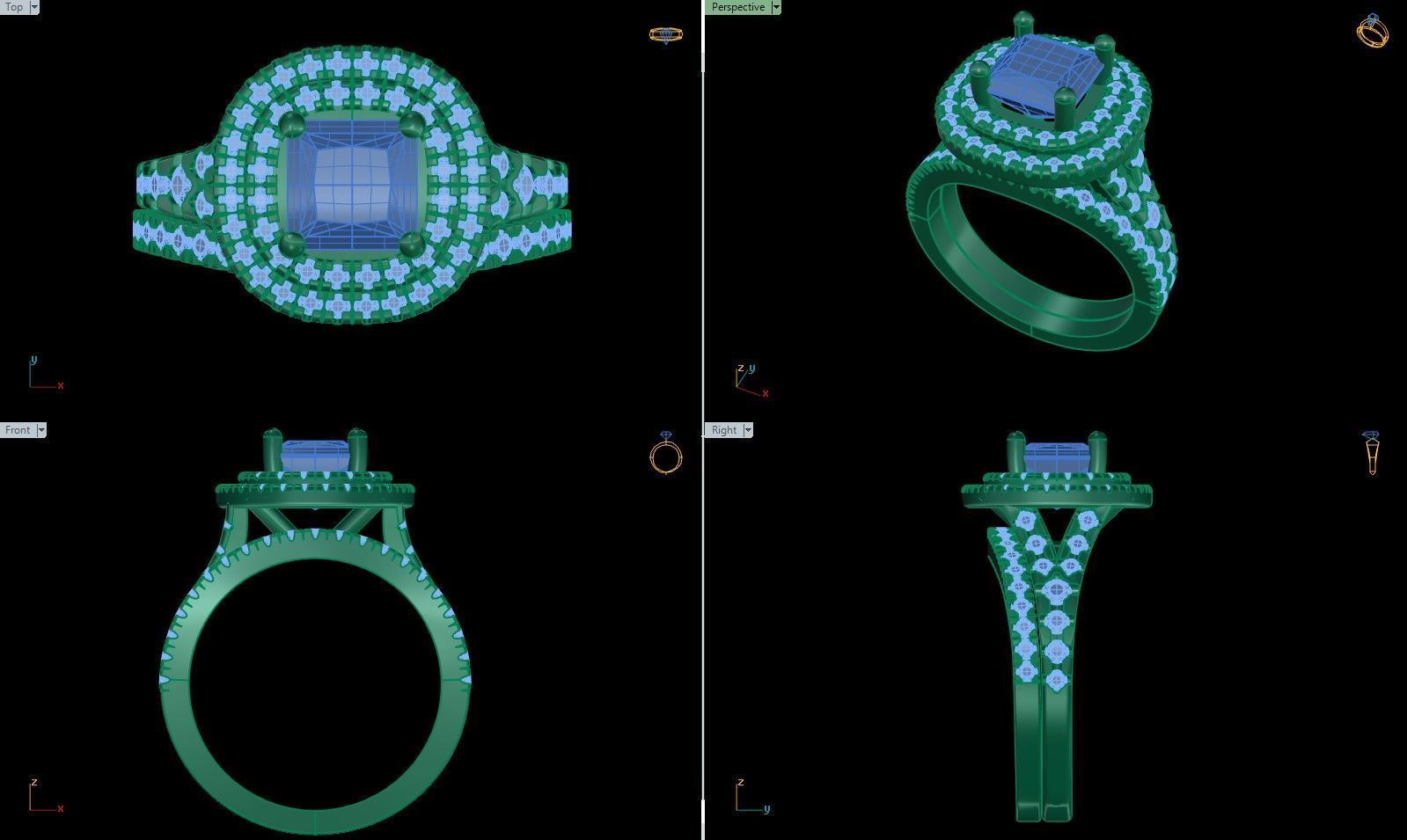 Iight Weight Engagement Ring 3D print model_4