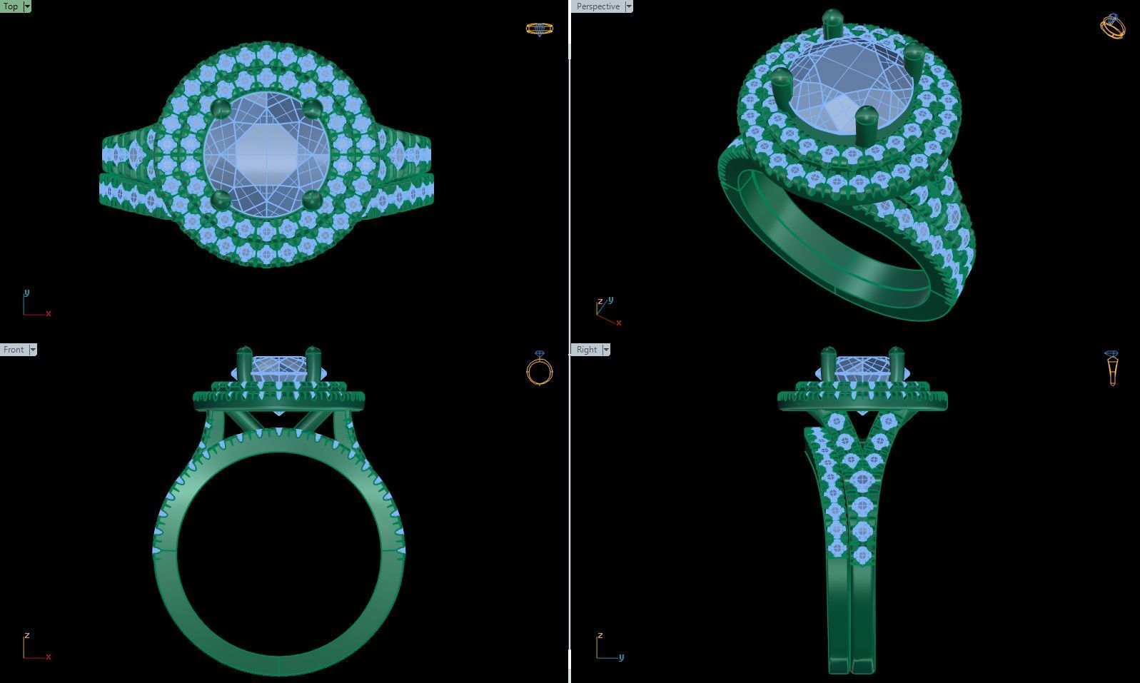 Iight Weight Engagement Ring 3D print model_4