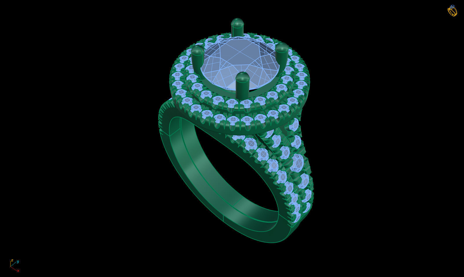 Iight Weight Engagement Ring 3D print model_3