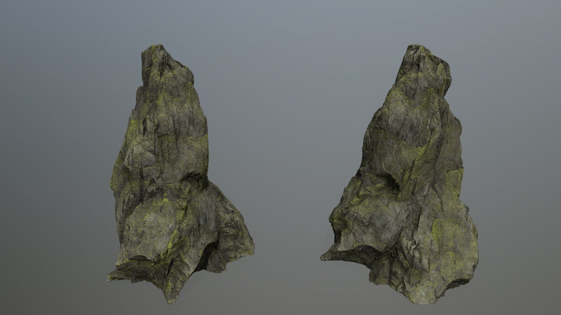 Mossy Rocks Set Low-poly 3D model_7