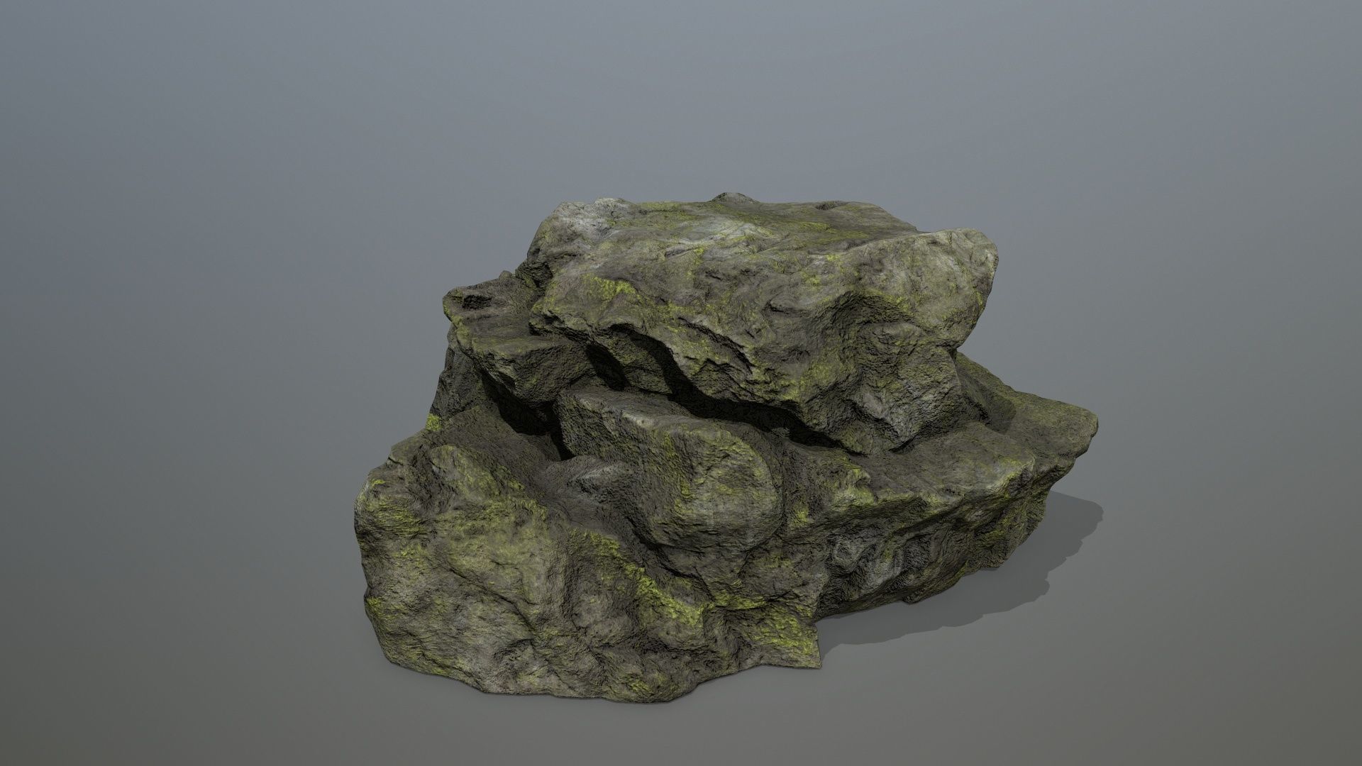 Mossy Rocks Set Low-poly 3D model_19