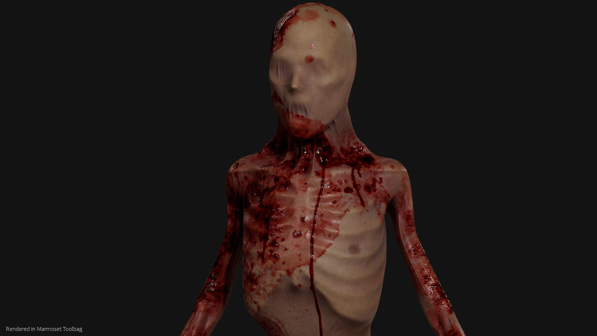 Skin Wrapped Monster 4 Low-poly 3D model_6