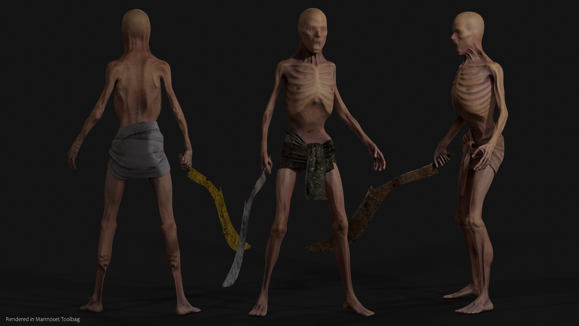 Skin Wrapped Monster 4 Low-poly 3D model_9