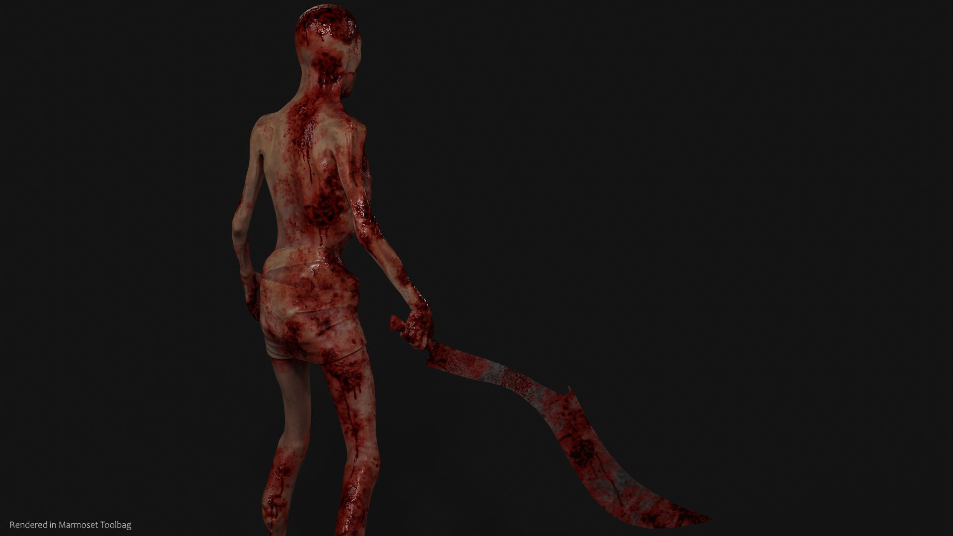Skin Wrapped Monster 4 Low-poly 3D model_3