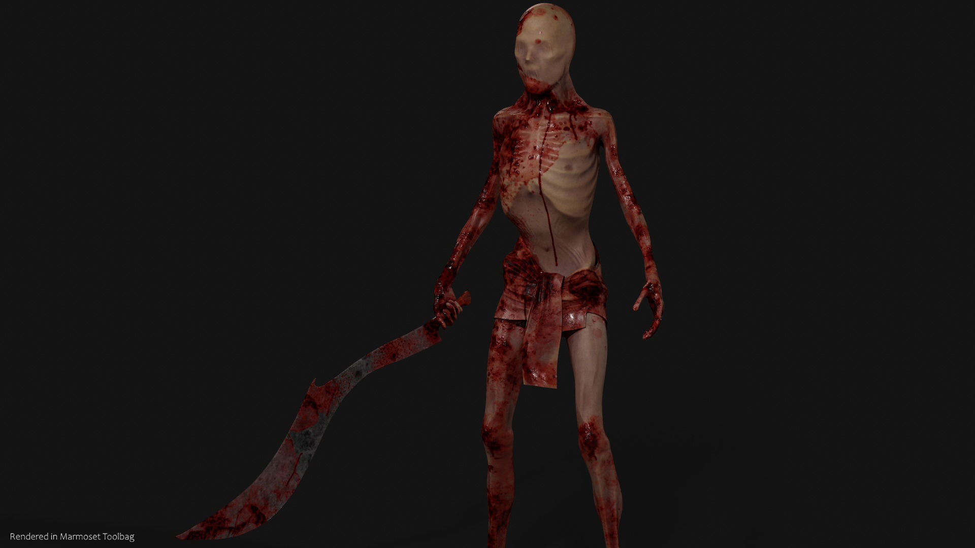 Skin Wrapped Monster 4 Low-poly 3D model_5