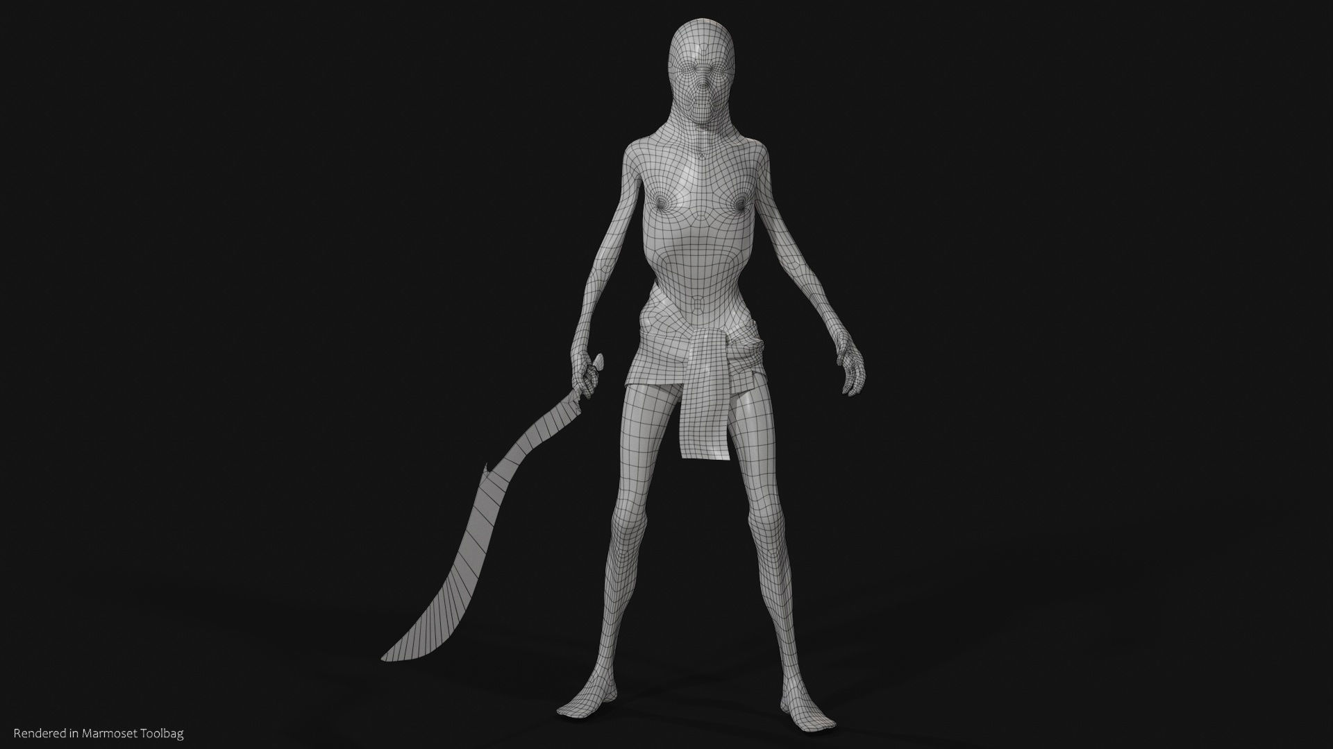 Skin Wrapped Monster 4 Low-poly 3D model_10