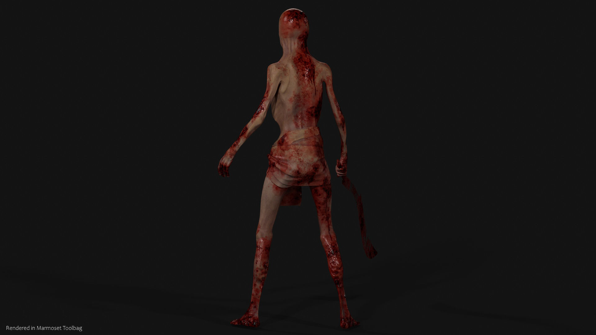 Skin Wrapped Monster 4 Low-poly 3D model_2
