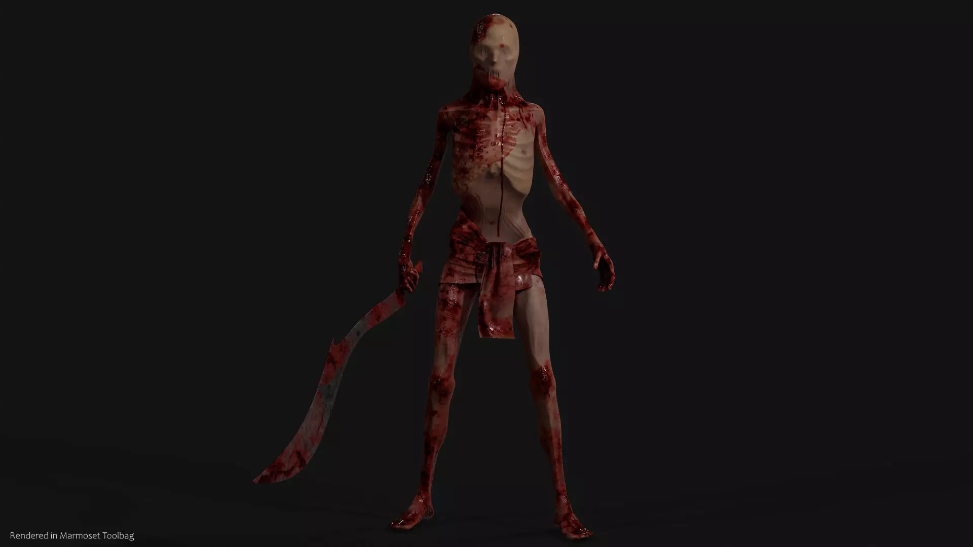 Skin Wrapped Monster 4 Low-poly 3D model_0