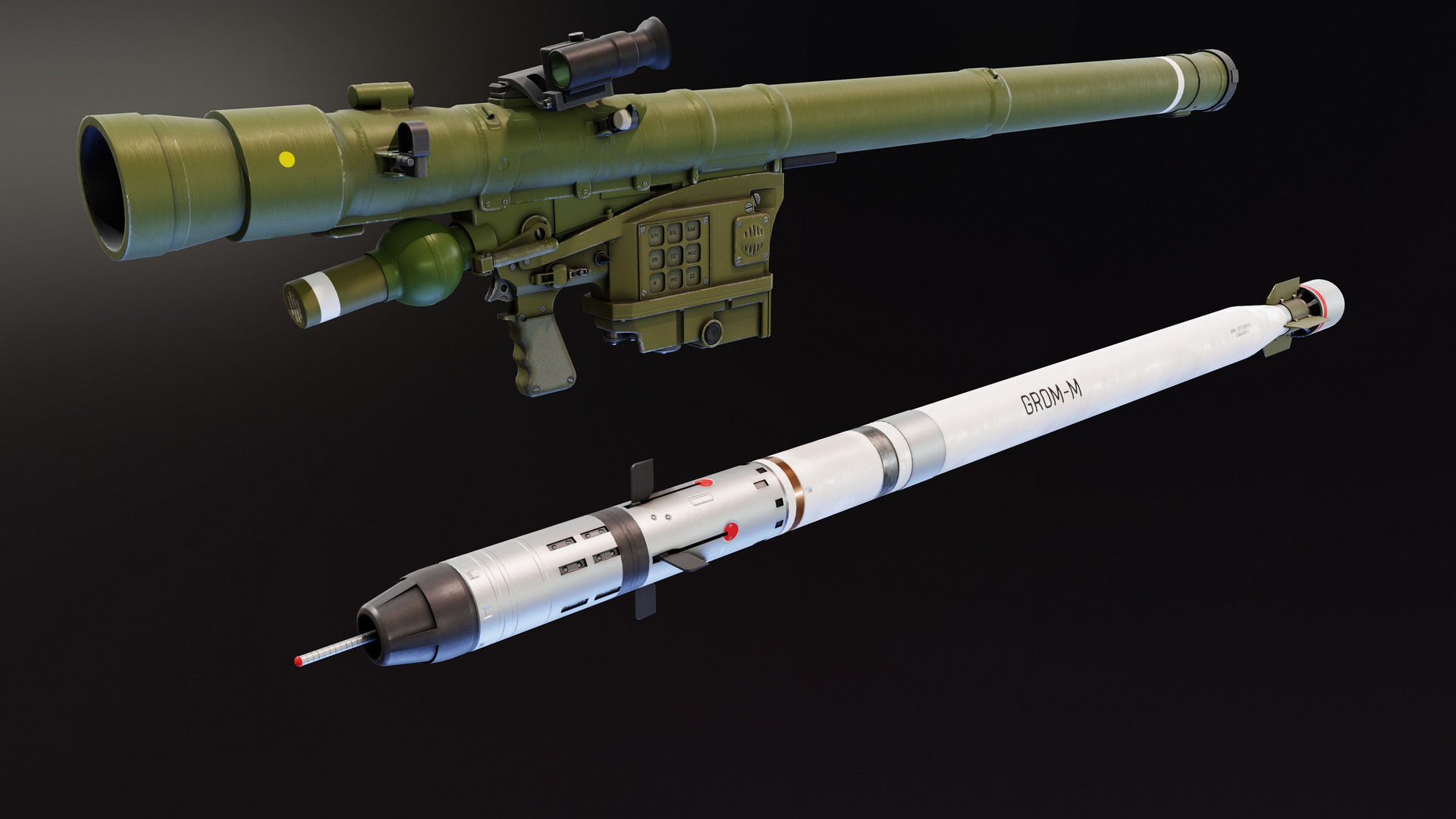Piorun MANPADS Low-poly 3D model_4