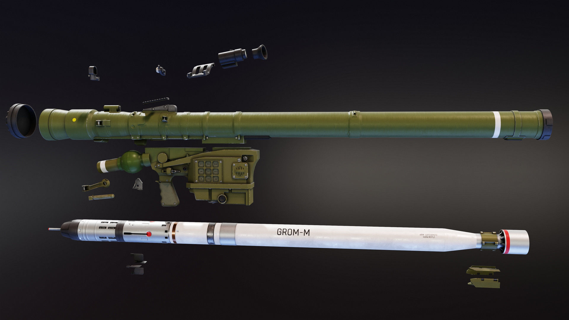 Piorun MANPADS Low-poly 3D model_7