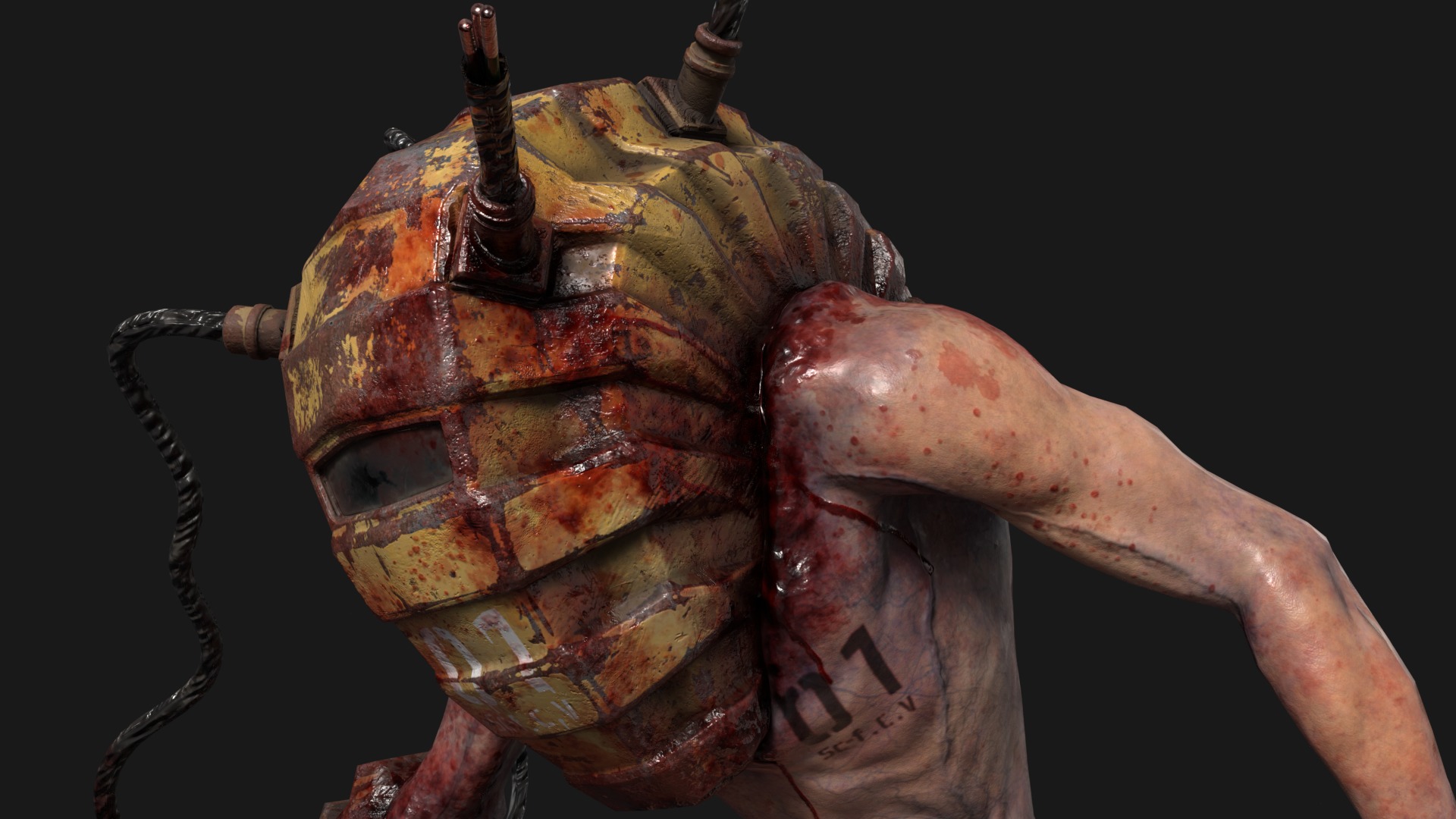 Sci-fi Cyber Victim 1 Low-poly 3D model_7