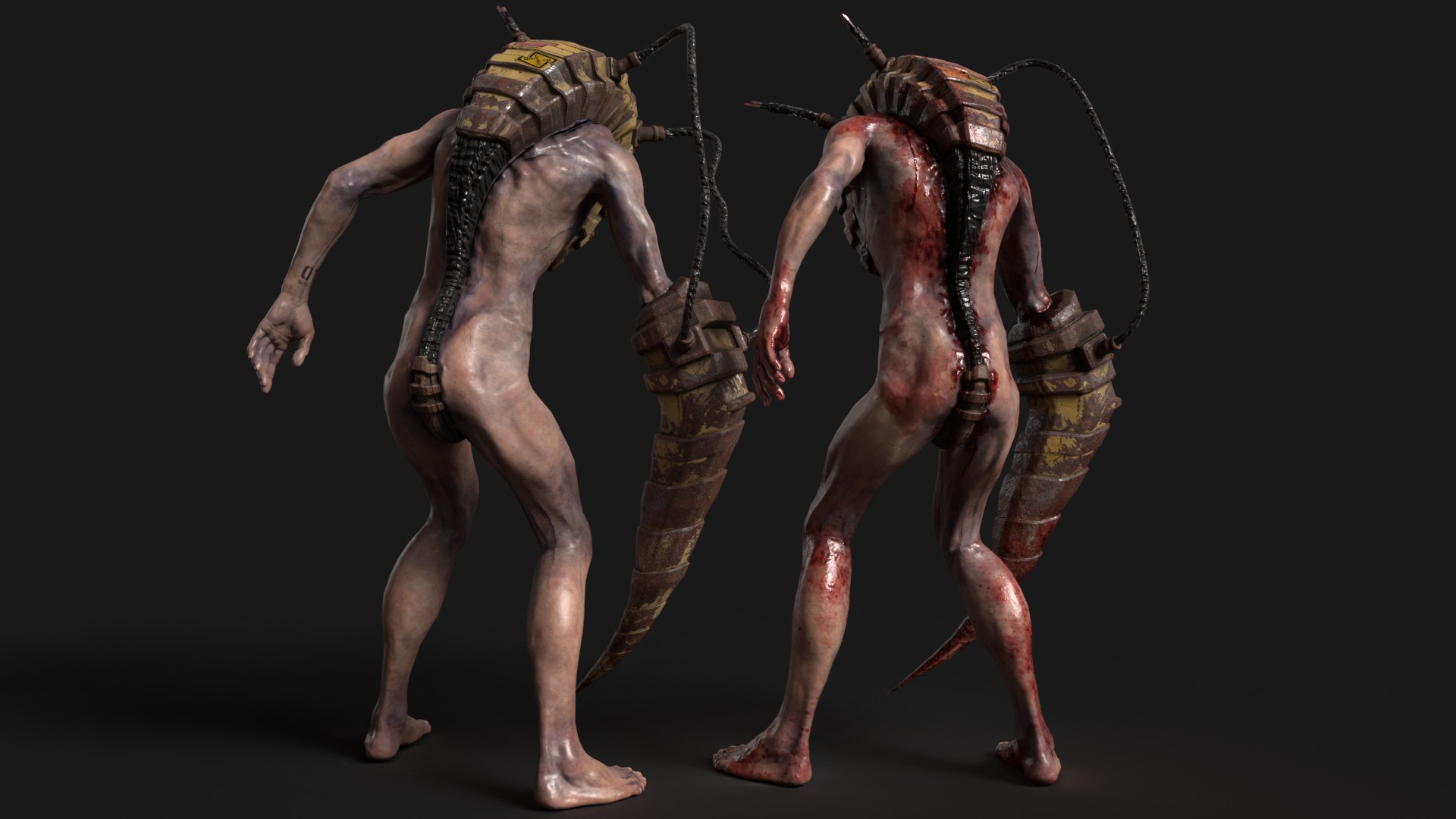 Sci-fi Cyber Victim 1 Low-poly 3D model_15