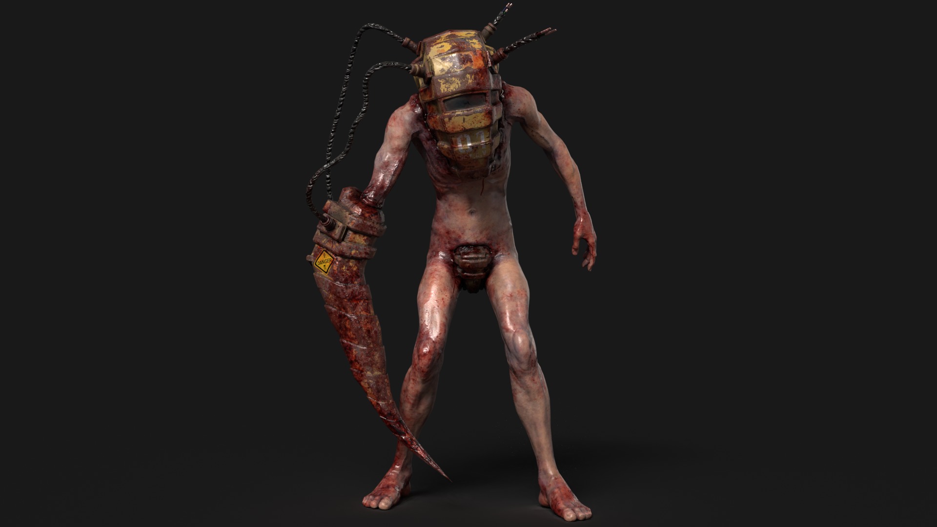 Sci-fi Cyber Victim 1 Low-poly 3D model_2