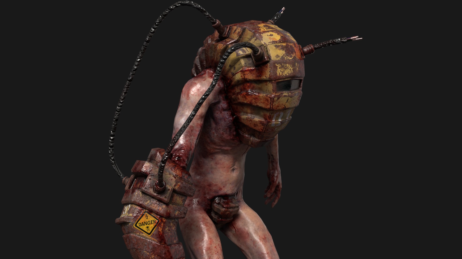 Sci-fi Cyber Victim 1 Low-poly 3D model_9