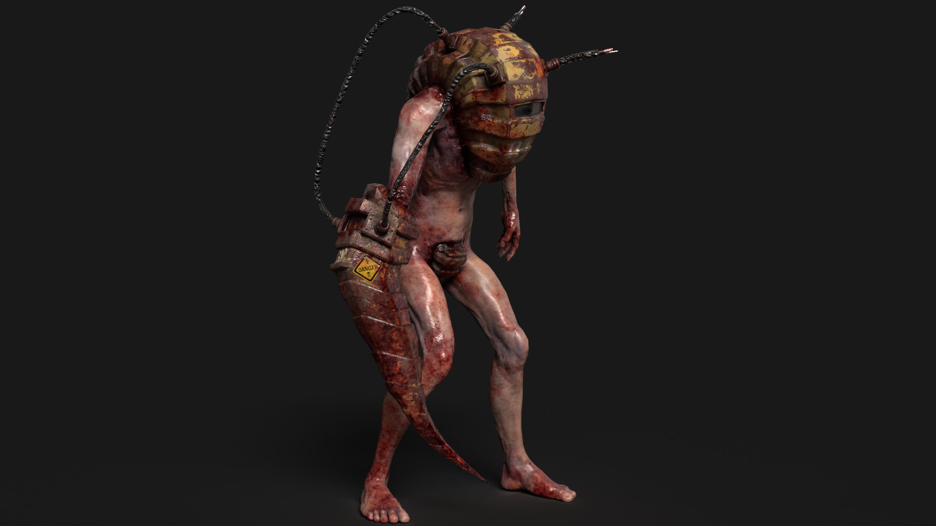 Sci-fi Cyber Victim 1 Low-poly 3D model_4