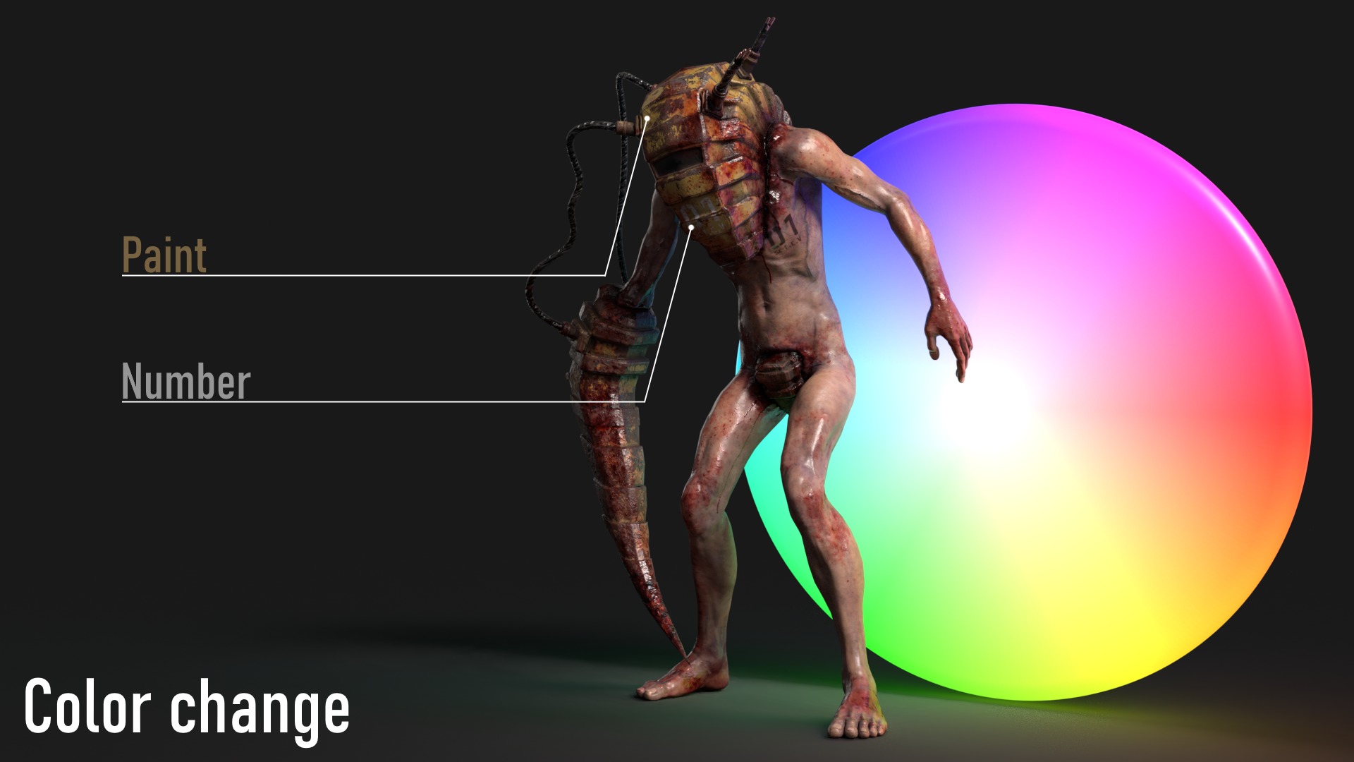 Sci-fi Cyber Victim 1 Low-poly 3D model_21