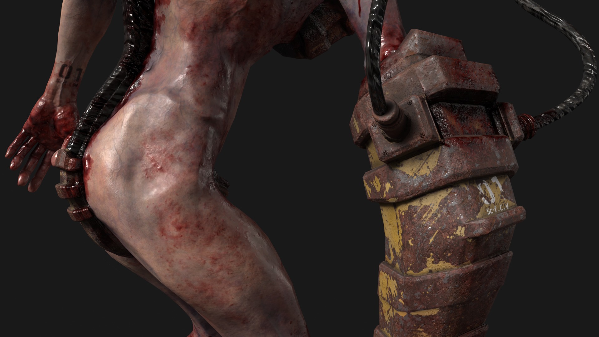 Sci-fi Cyber Victim 1 Low-poly 3D model_13