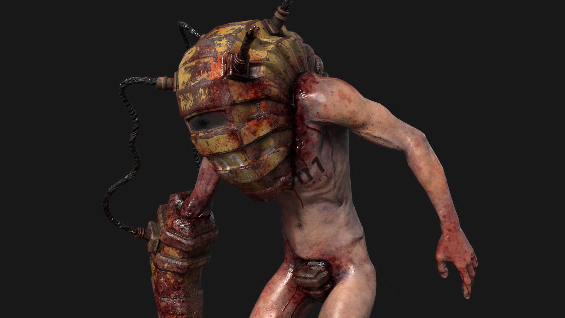 Sci-fi Cyber Victim 1 Low-poly 3D model_20