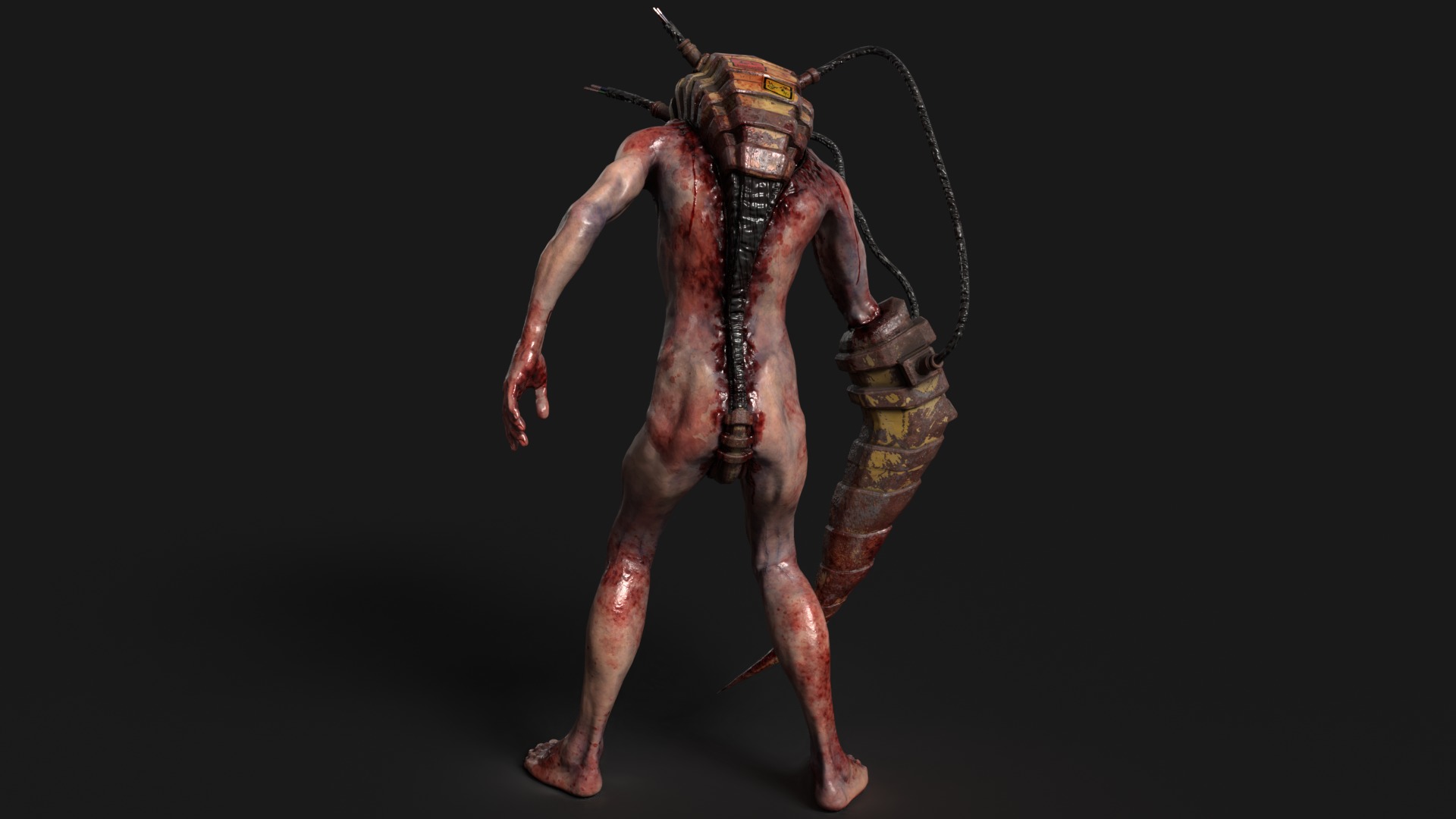 Sci-fi Cyber Victim 1 Low-poly 3D model_5